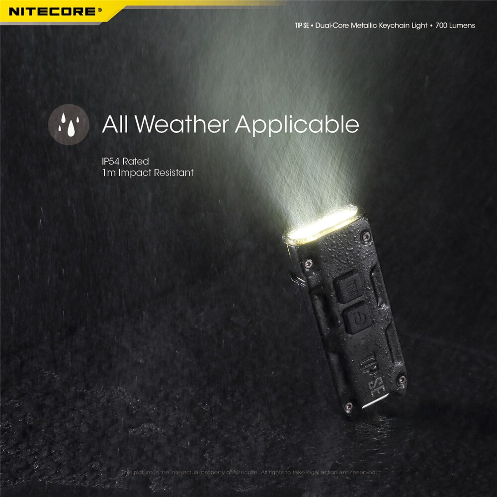 Original NItecore TIP SE Flashlight Keychain Light 700 Lumens MINI LIGHT LED With USB Rechargeable Li-ion battery Keychain Light