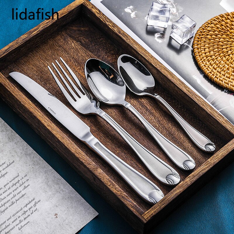 Lidafish-vajilla nórdica de acero inoxidable, cuchillo, tenedor, cuchara, mesa de cocina, accesorios de cocina, 1 Uds.