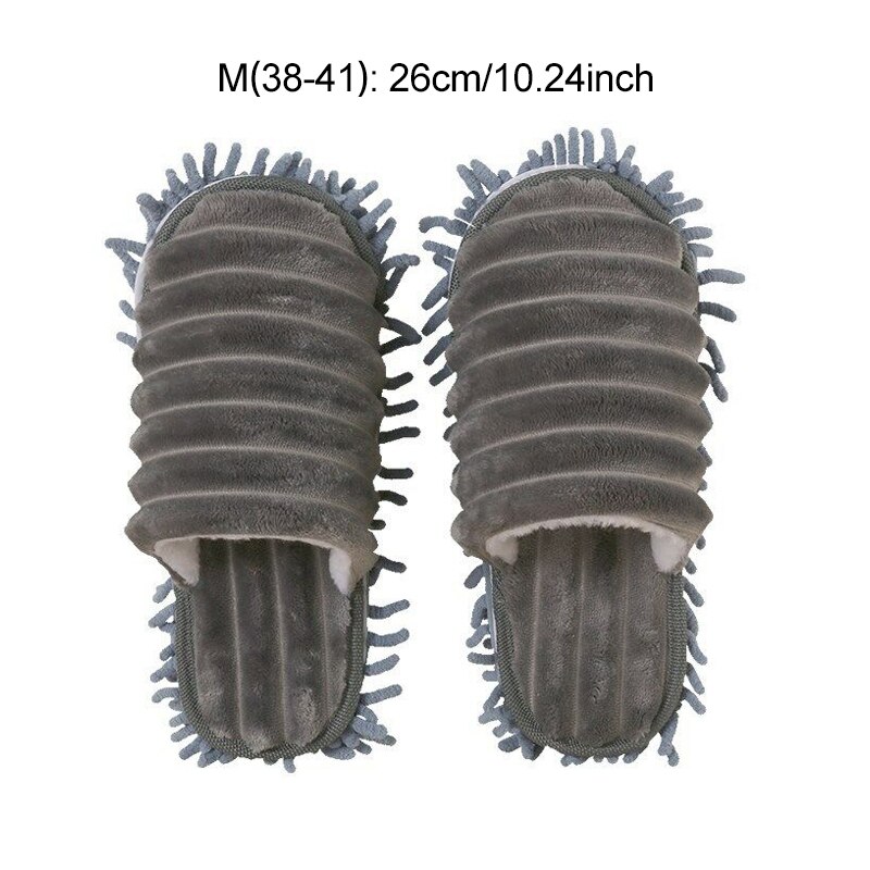 2 unidades/par de zapatillas antideslizantes, calcetines para suelo y pie de mopa, zapatos, limpieza rápida, pulido, polvo, cocina, suministros de baño, herramientas para el hogar: M-Gray