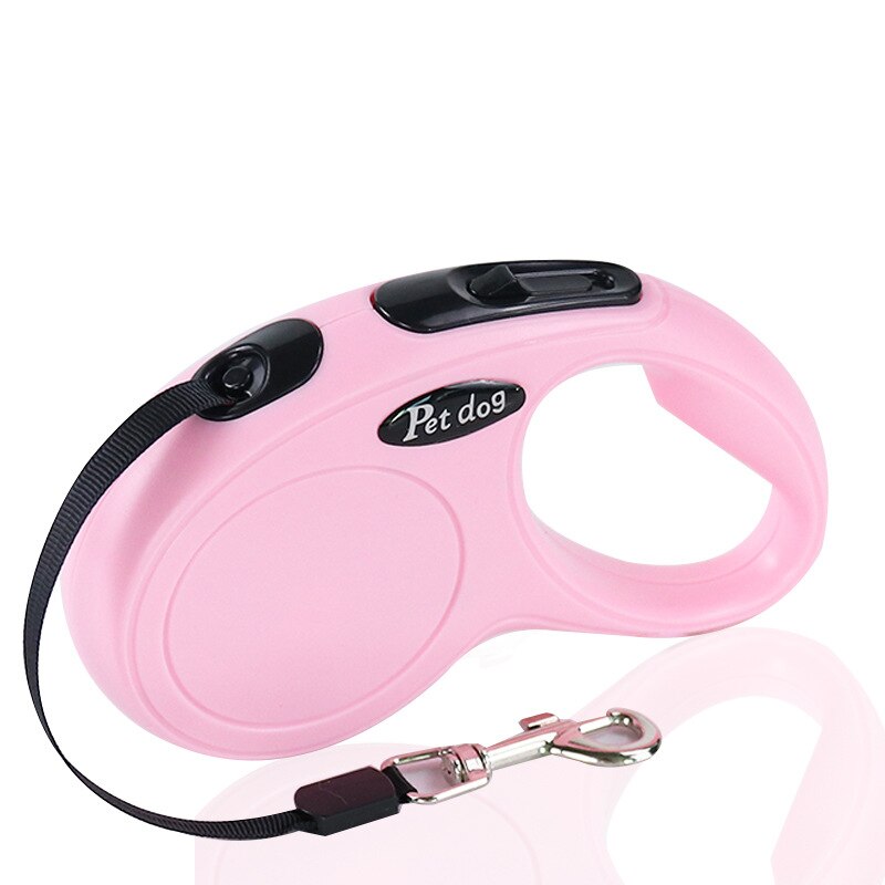 3M/5M Pet Guinzaglio Del Cane Automatico Trazione A Fune Retrattile Durevole del Cucciolo del Gatto Outdoor A Piedi di Piombo Guinzagli per cani Forniture Per Animali Da Compagnia: Pink / 3M