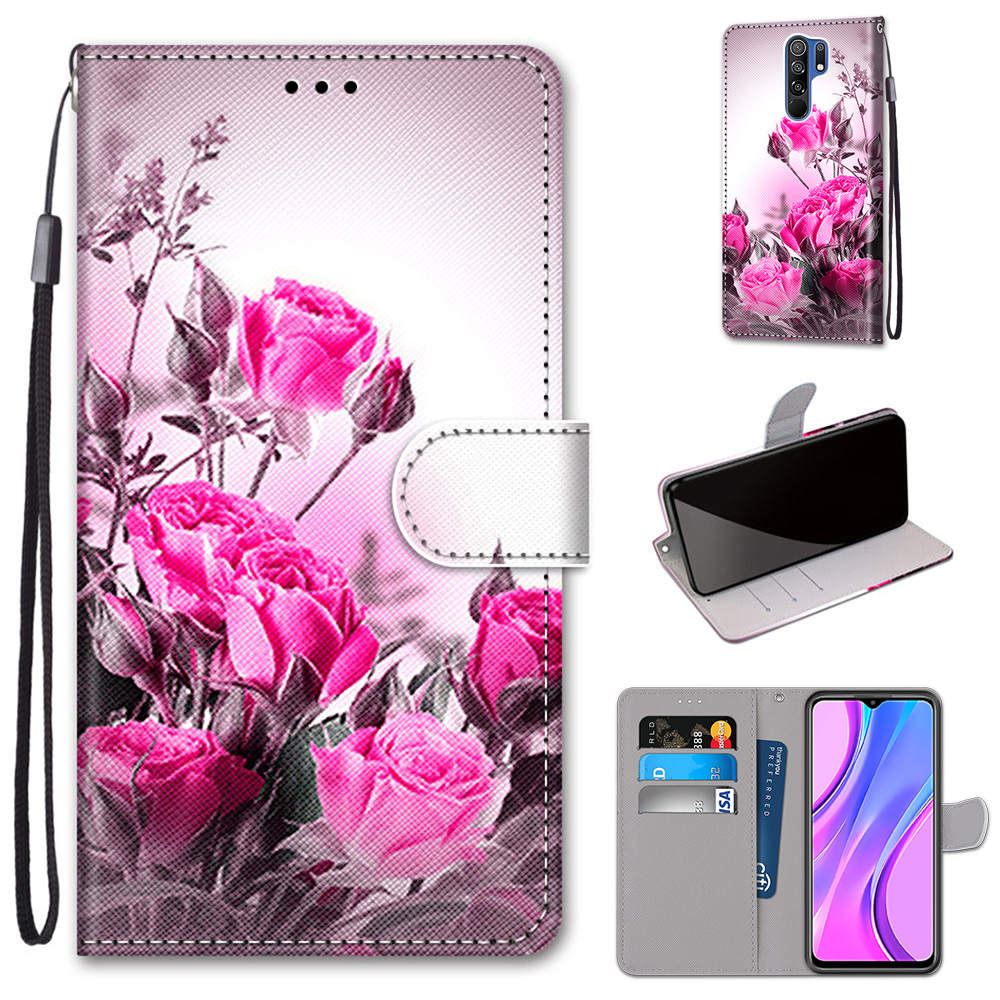 Custodia per Xiaomi Redmi 9 custodia Flip portafoglio in pelle custodia magnetica per Xiaomi Redmi 9 Redmi 9 custodie per libri Cute Anime Cat Fundas Bag: 5