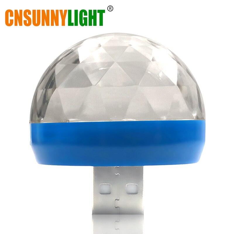 Cnsunnylight mini led auto decoratieve interieur neonlampen usb sfeerlicht dj rgb kleurrijke muzieklamp disco feest autostyling: Blauw met usb