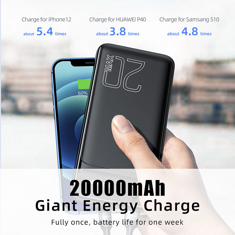 Essager – chargeur de batterie externe portable, 20000 mAh, 20000 mAh, Powerbank PD 20W, charge rapide pour iPhone