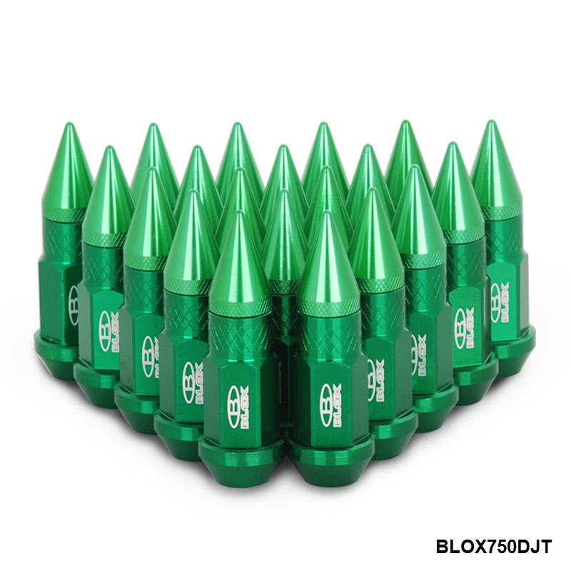 Blox – écrous de roue prolongés 50MM, avec pointes, pour jantes m12x1, 5/m12x1, 25, EP-BLOX750DJT-ALBZ: green / M12x1.5