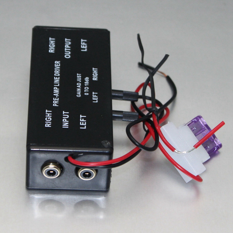 Black Rca Input/Output Adjustable Pac Turbo 1 Line Driver Signal Amplifier Booster Adapter for Car Boat