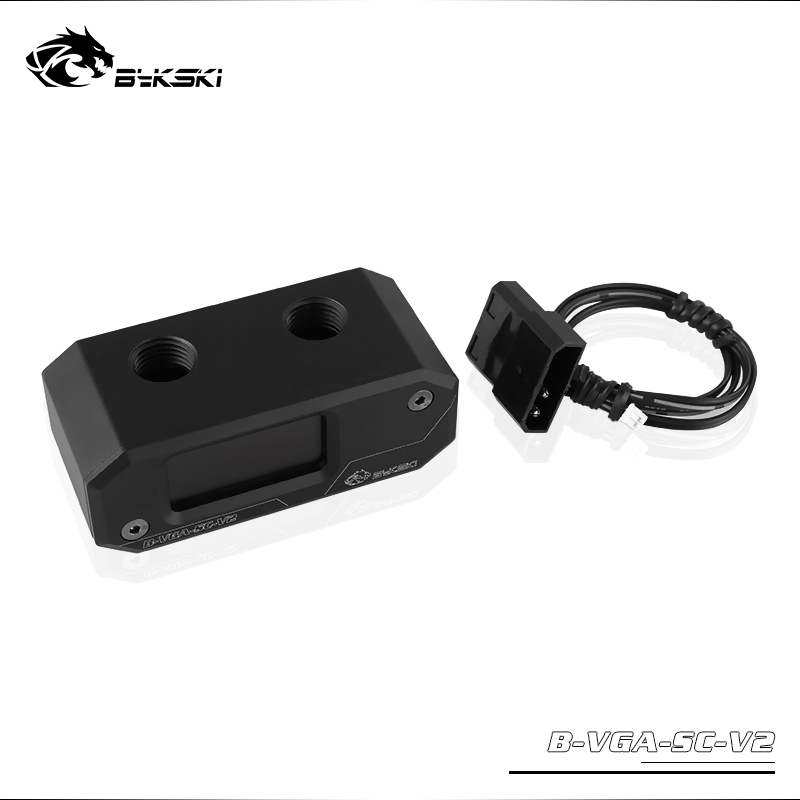 BYKSKI OLED Digital Display Water Temperature Meter use for GPU Block Adapter Add in Radiator G1/4' Thermometer Sensor Fitting