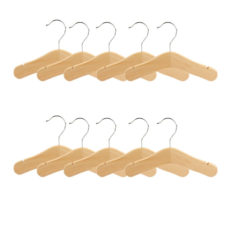 Wooden Baby Hangers,Kids Hangers,Notched Shoulder for Children Clothes,Decoration Hanger,10 Pack:  Large hangers