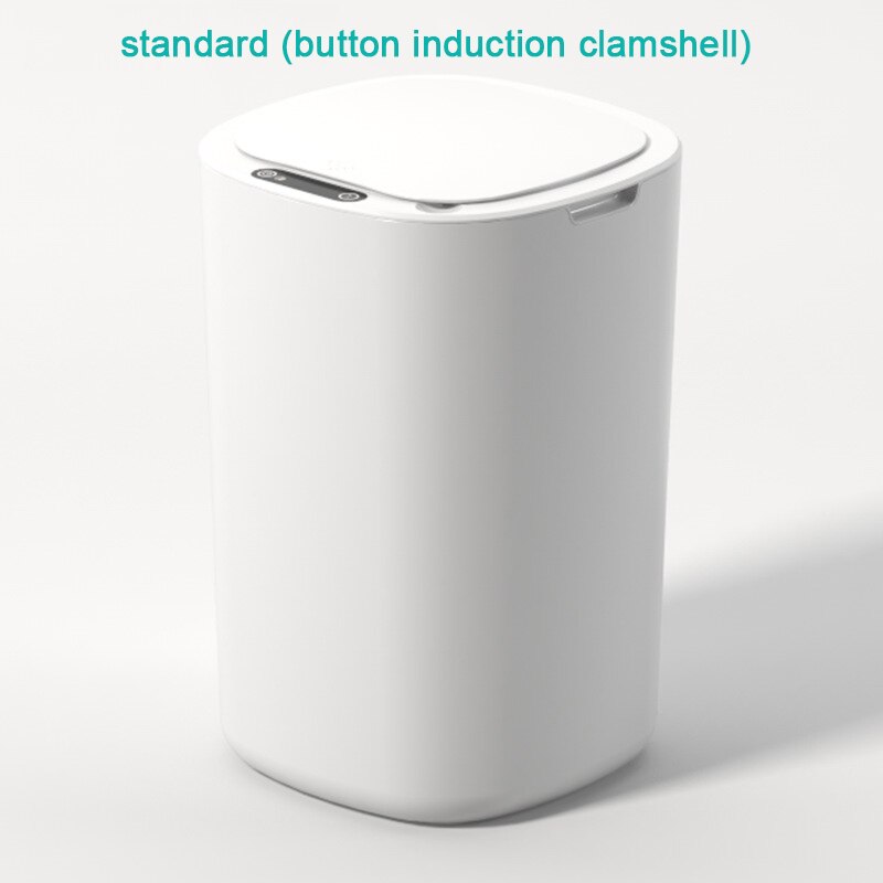 Automatic non-contact smart trash can, household electric trash can, kitchen, bathroom, living room trash can, induction: white 3