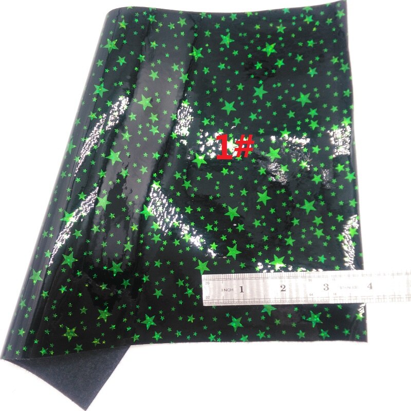 Grønt chunky glitter lærred , 8 " x11 " glitter lagner, imiteret læder lagen, chunky glitter hår sløjfe og ørering stof  xm017: 1