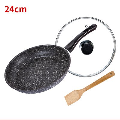 100% non-stick frying pan derived from PFOA-free stone coating 5-layer soft bottom aluminum dishwasher safe cooking pot: 24 with lid