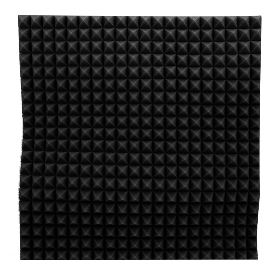 6pcs Sound-Absorbing Cotton Foam Acoustic Panels Studio Soundproofing Foam 50 x 50 x 2.5cm: Black