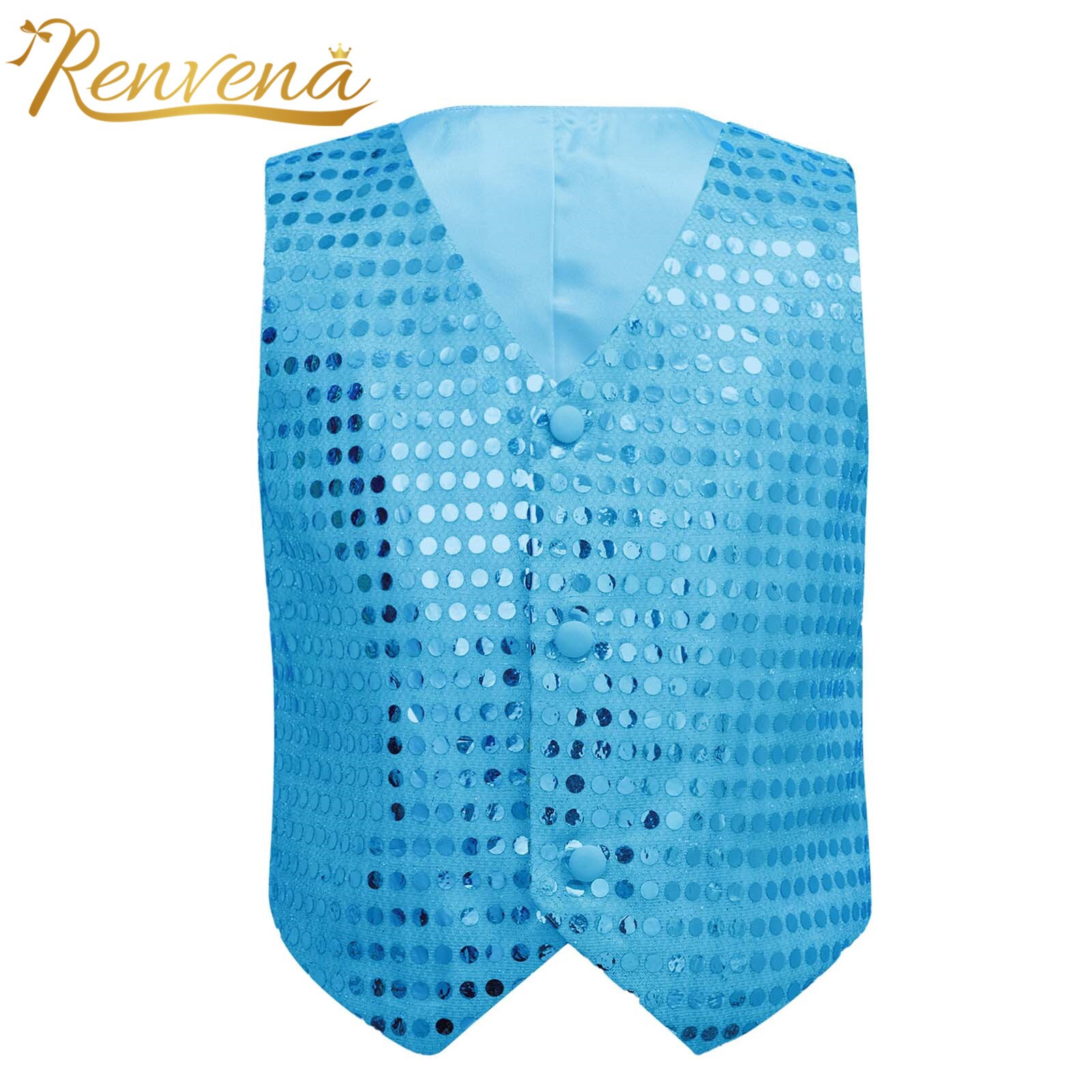 Gilet sans manches à paillettes pour enfants, 6-14, Costume de danse pour chorale, Jazz, Performance sur scène