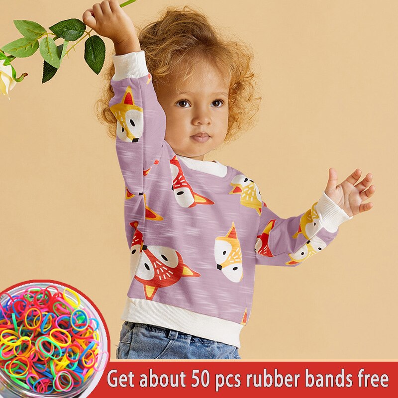 Jongens En Meisjes Sweatshirts Baby Kids Cartoon Vos Afdrukken Kleding Peuter Kinderen Vest Gebreide Katoenen Trui Voor Meisjes: 2001024purple / 18M