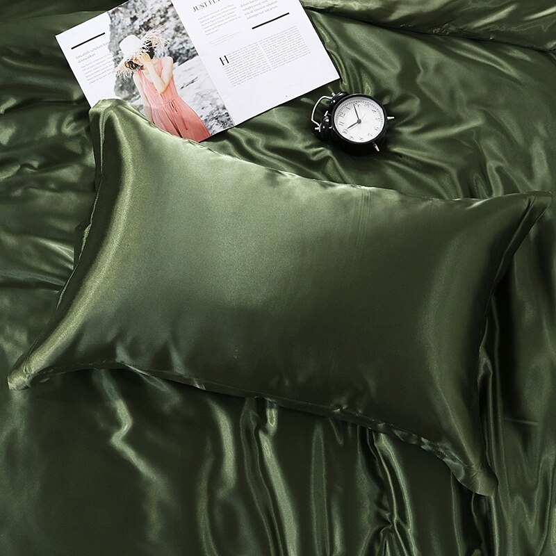 soft white pillow case 48x74cm satin pillowcase for hair Silk Pillow cover Home decoration: junlv