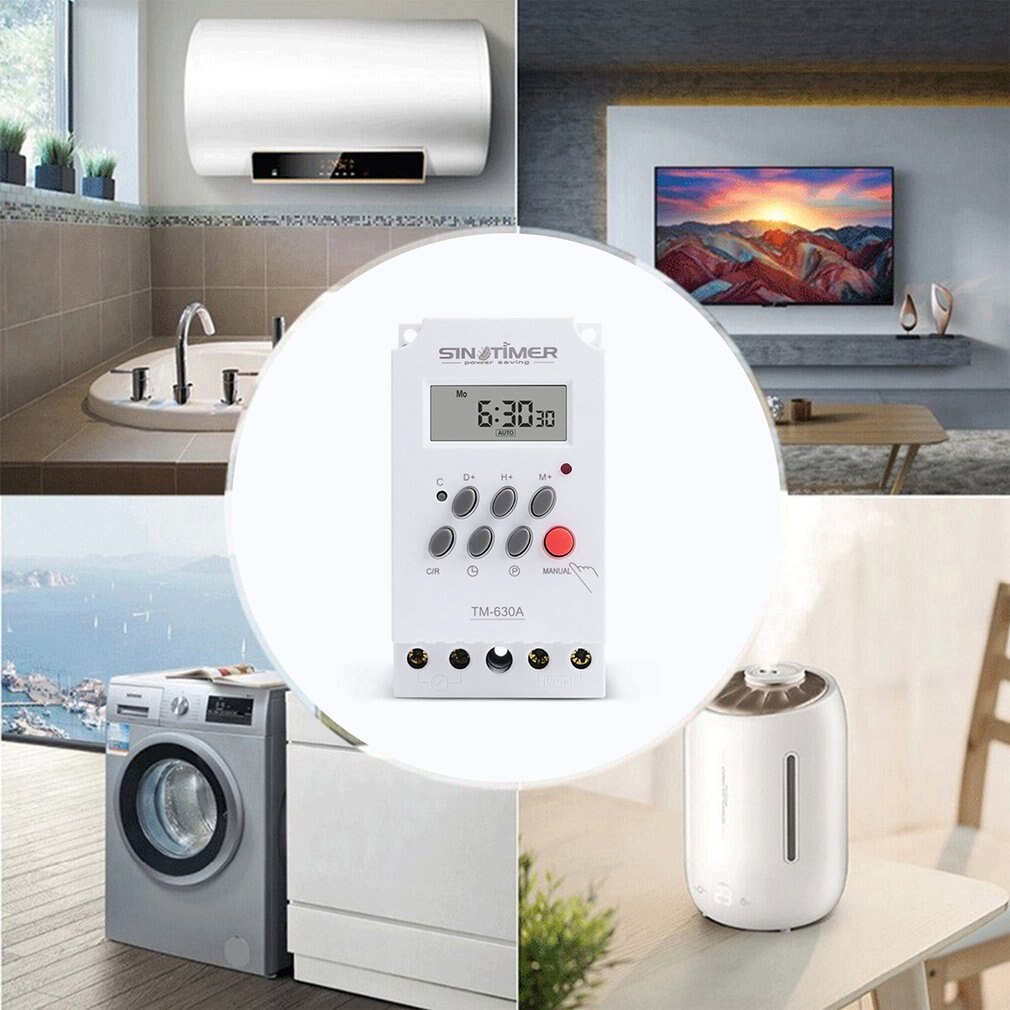 Sinotimer TM630A Zware Belasting 30a 230vac 7 Dagen Wekelijkse Digitale Elektronische Verlichting Timer Met Mini Maat En Direct Uitgangsvermogen