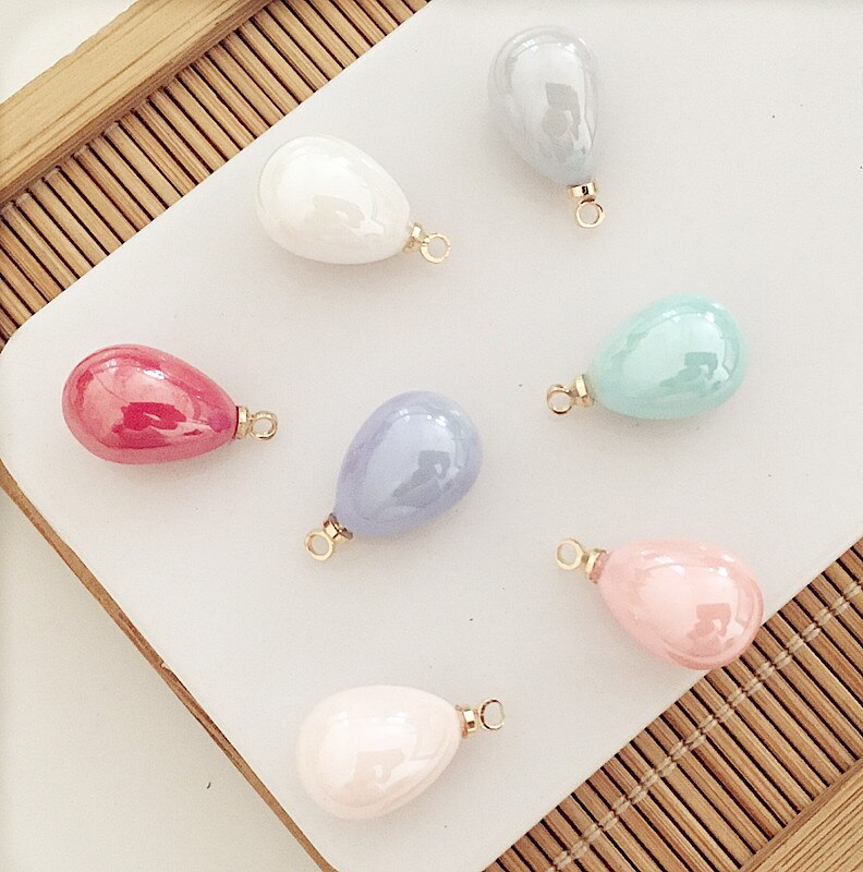 10Pcs Gold Charms Water Parel Hangers Voor Sieraden Maken Diy Oorbellen Accessoires