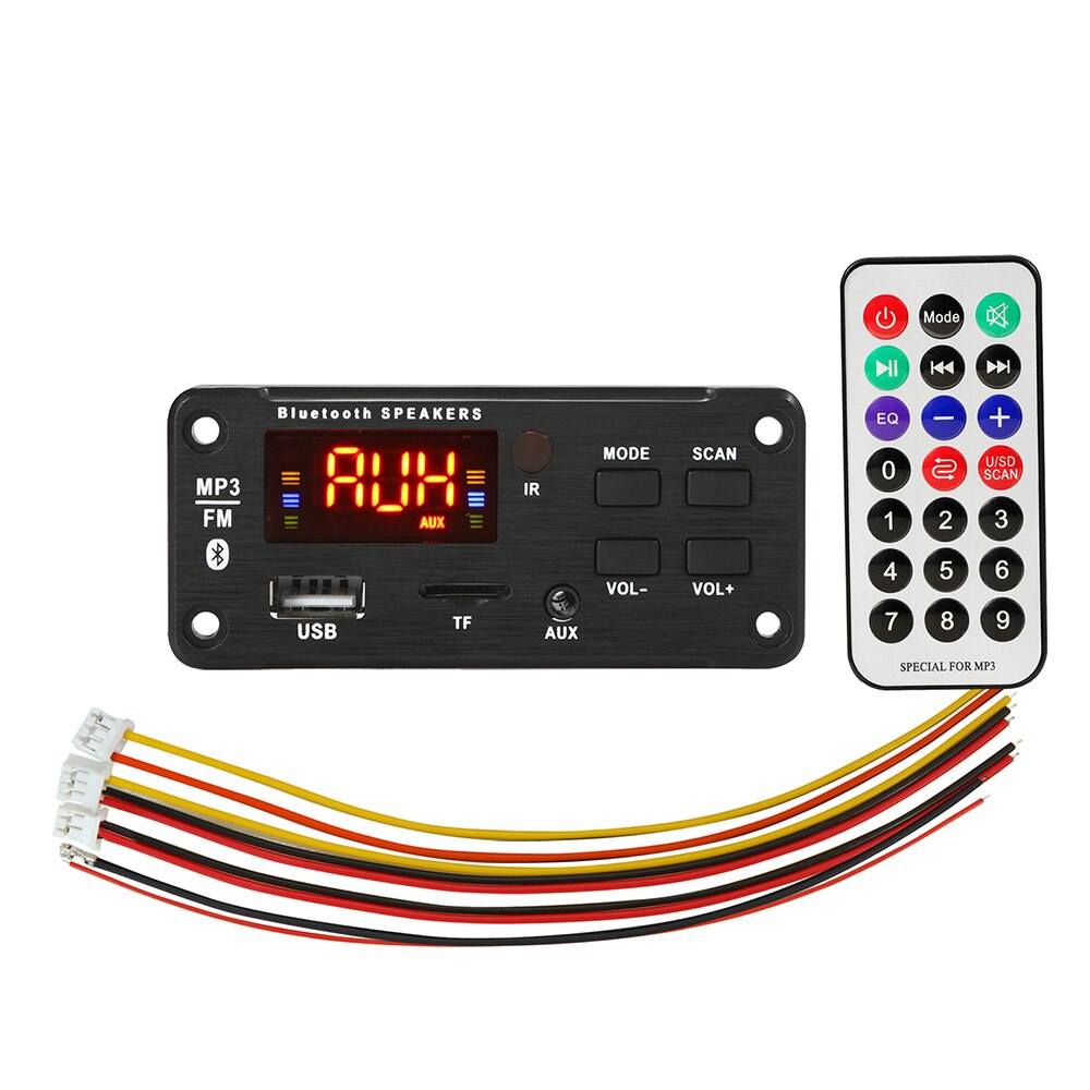 Mp3 Fm Radio Speler Auto Mp3 Bluetooth Muziekspeler Auto Usb MP3 Speler Tf Card Slot/Usb/Fm/Remote Decoding Board Module: 12V