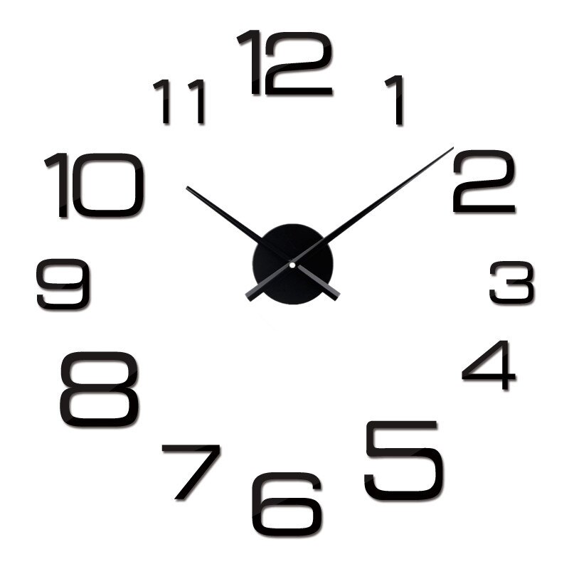 reloj de pared para decoración del hogar, Relojes de pared con espejo grande, Relojes de pared de moderno, pegatina de pared Diy, único, reloj de