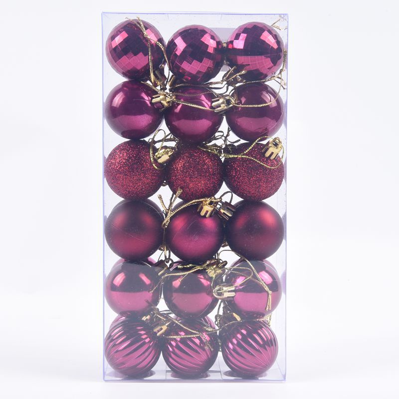 36 Pcs/Set Glitter Christmas Tree Ball Baubles Colorful Xmas Party Home Garden Christmas Decoration Supplies 17 Colors: Deep Blue