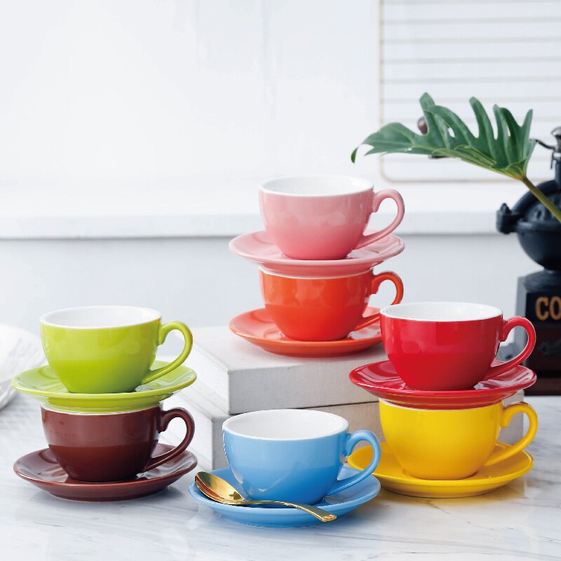 Chanshova modern enkelhet keramik 200ml porslin kaffekoppar och fat set tekopp set mugg dricksredskap  h046