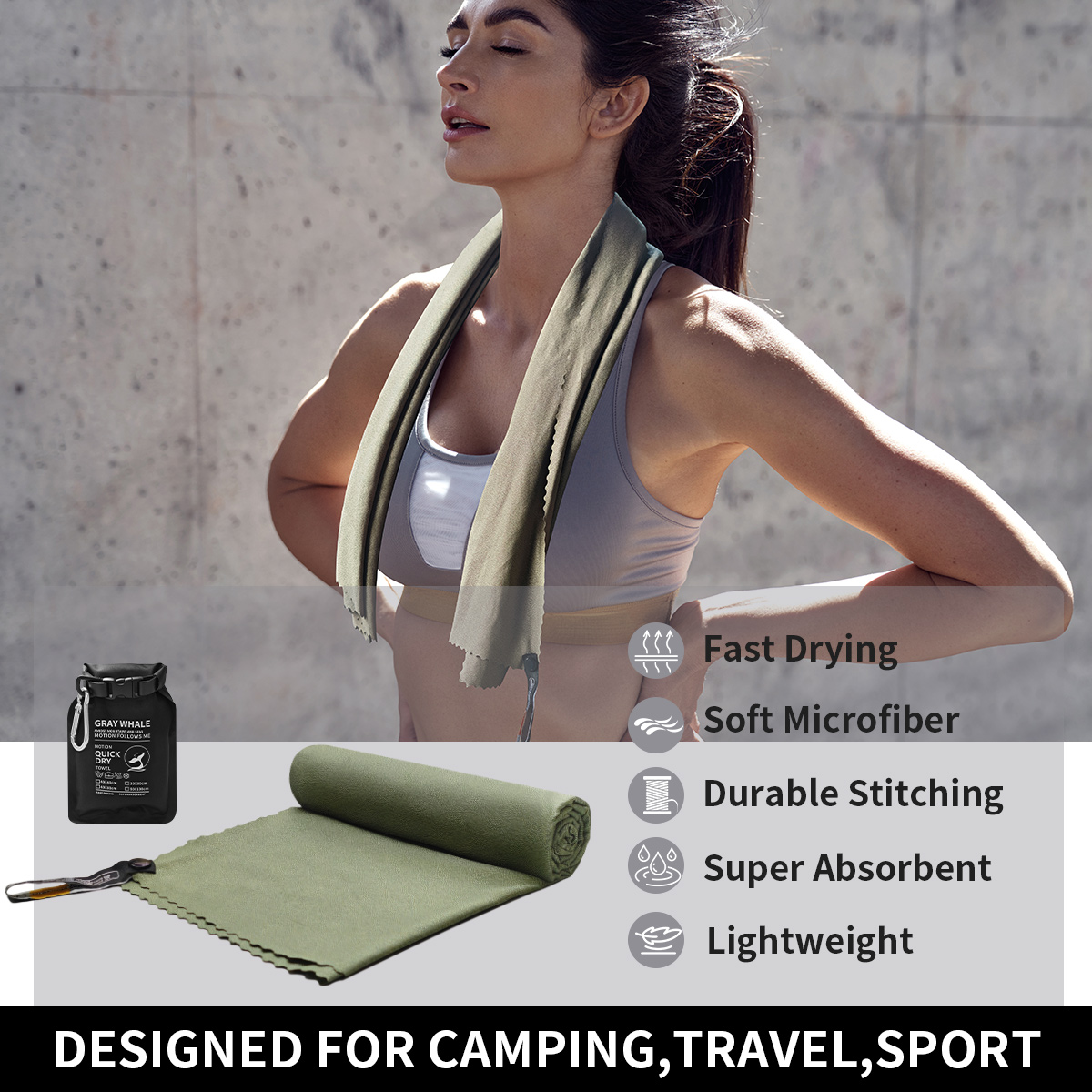 Schnell trocknendes Handtuch – Super saugfähiges, schnell trocknendes Handtuch – Reisehandtuch, schnell trocknendes, leichtes, schnell trocknendes Mikrofaser-Handtuch zum Schwimmen