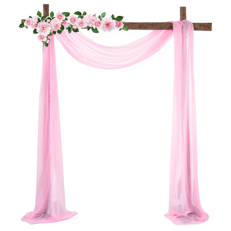 Tela de gasa transparente para decoración de boda, rollo de tul de 70x550CM para decoración de arco de boda, DIY, paneles de , suministros para eventos colgantes: Peach pink