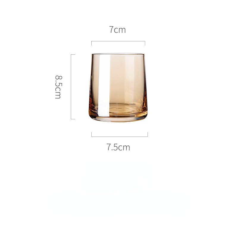 Teapot, Kettle, Cold Water, Glass Carafe, Water Ware, Juice Glass, Whiskey Glass Set: amber 2pcs