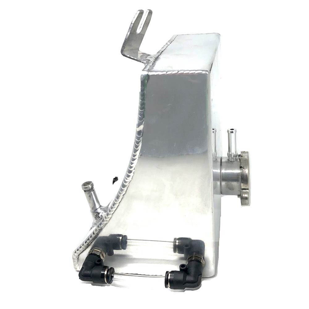 Black Powder Coated / Chrome Polished Aluminum Coolant Overflow Water Triangle Reservoir Expansion Tank for 240sx S13S14