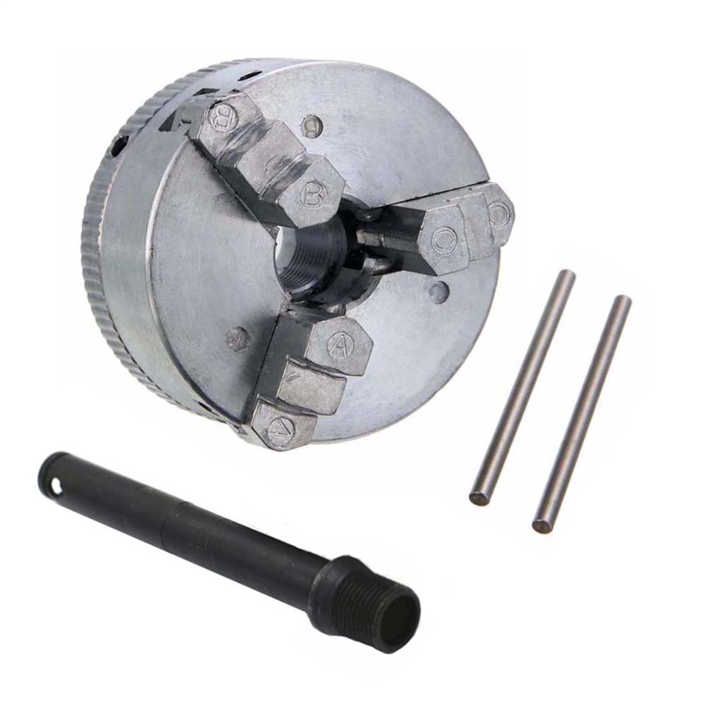 Z011 Mini Drill Chuck Zinc Alloy Manual Self-Centering Metal 3-Jaw Lathe Chuck Clamp With 2 Chuck Key For CNC Lathe Machine Tool: 3 Jaw Chuck Rod