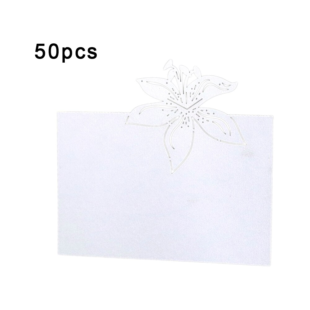 50pcs White Lace Name Place Cards Wedding Decoration Table Decor Table Name Message Greeting Card Baby Shower Party Supplies: as picture