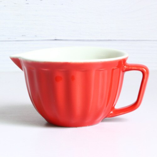 Cuenco de cerámica para fruta, Bol para sopas y ensaladas, cocina, jarra de leche, tazón mezclador de huevo, tazas de café, taza de leche, Espumador de leche: Rojo