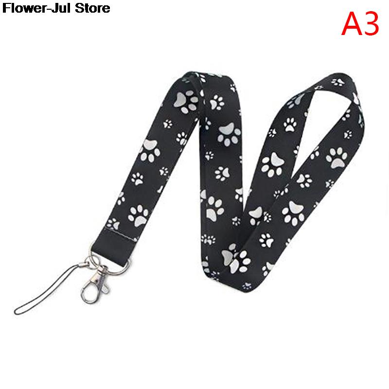 1Pc De Voetafdrukken Van Schattige Hond Stijl Terylene Telefoon Strap Vrouwen En Mannen Mobiele Telefoon Key Neck Lanyard: A3