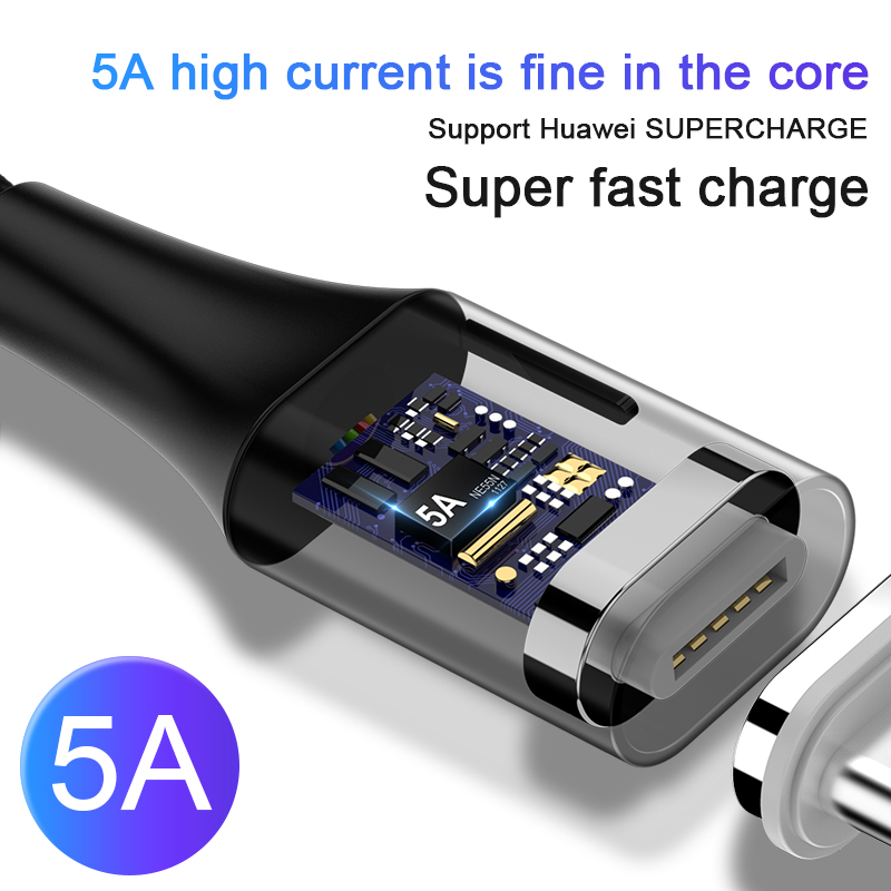 5A USB Kabel Typ-C Magnetische Nylon Geflochtene USB-C Micro USB Magnet Ladegerät Kabel Für Huawei Mate 20 X p20 Pro Super Schnelle Lade