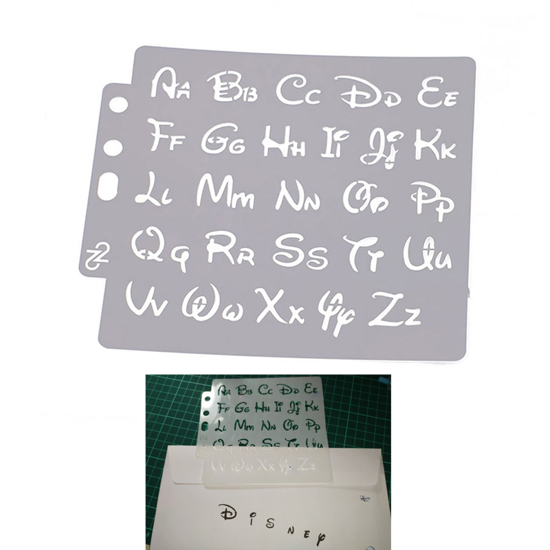 Drawing Letter Templates Hollow Out Letter Pattern Art Painting Stencil for DIY Planner/Notebook/Diary/Scrapbook/Graffiti/Card