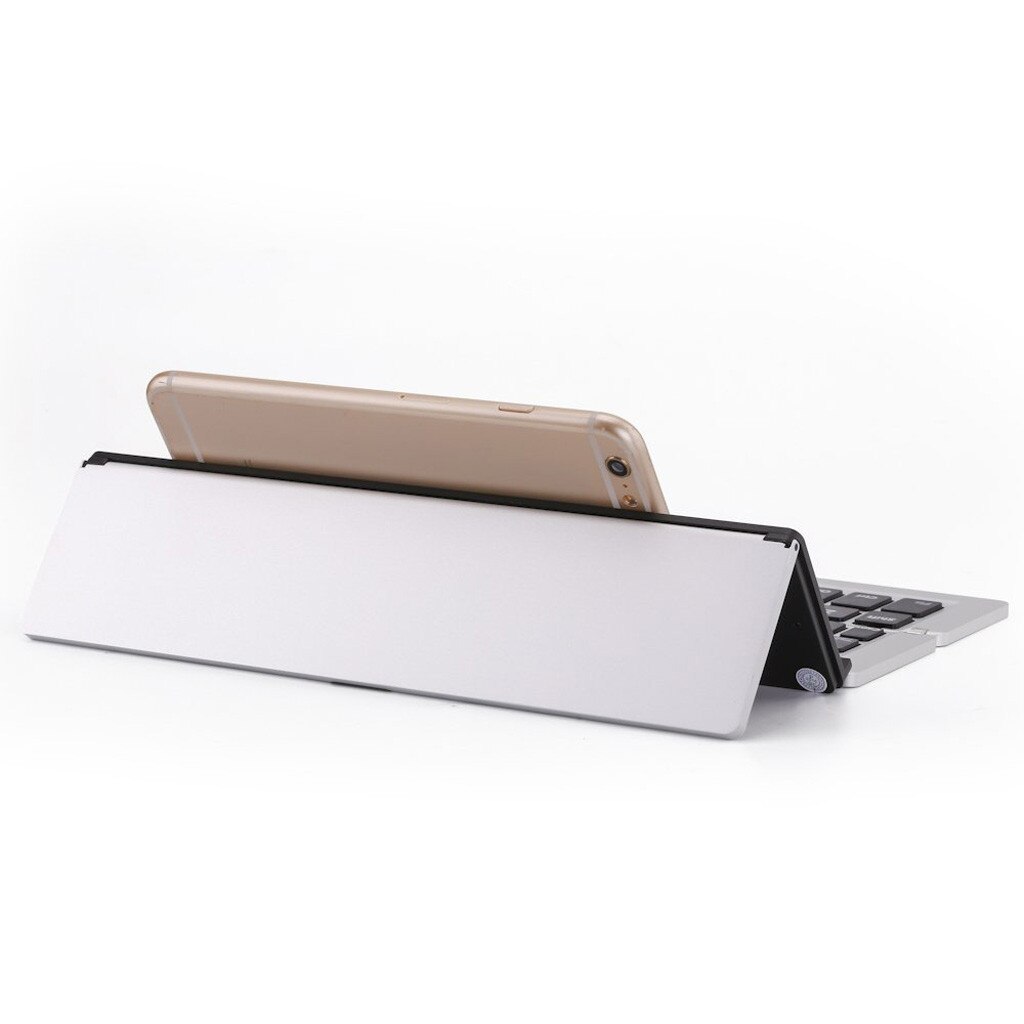 A0538-1 Portable Mini Folding Keyboard, Traval Bluetooth Foldable Wireless Keypad for iphone,Android phone,Tablet,ipad,PC: Silver