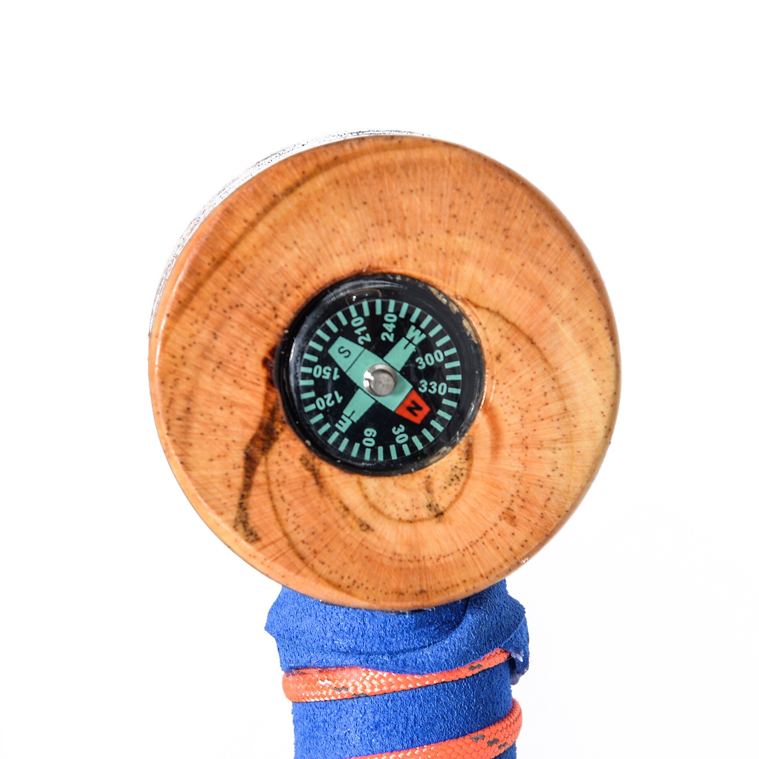 FOREST PILOT 3 Piece Detachable Hiking Stick Wooden Head with Compass and Thermometer Nature Color, 48 Inches,Stick for hiking