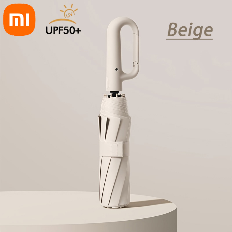 Xiaomi Windproof Umbrella Strong 105CM Reinforced Automatic Folding Umbrella Large Buckle Handle Wind/Water/Sun Resistant: Red