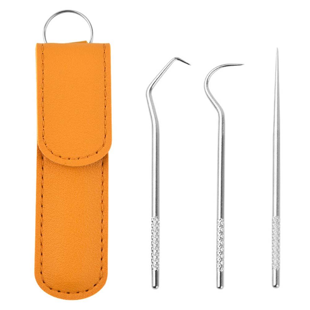 Portable Practical Oral Crochet Care Supplies Holder Women Tooth Hook Plug Teeth Flossing Set Cleaning Tooth Tool: yellow