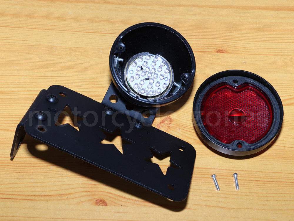 Black Motorcycle Led-achterlicht Remlicht Side Mount Kenteken Beugel Voor Harley Bobber Chopper
