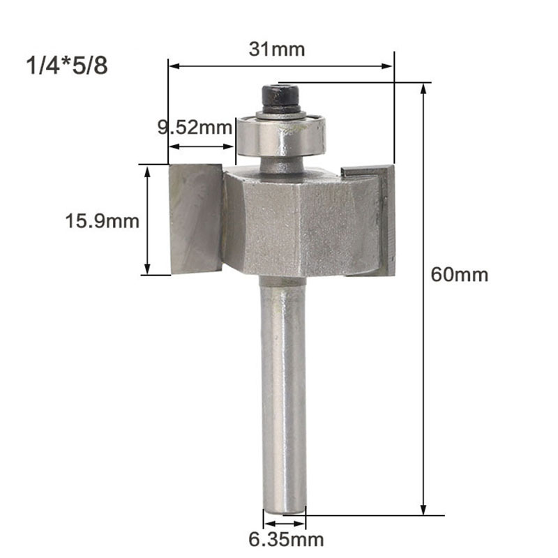 1Pc 1/4 "6.35Mm Schacht Frees Houtsnijwerk T-Type Biscuit Gezamenlijke Slot Cutter Voegwerk Steken router Bit Cutter Werken: 09