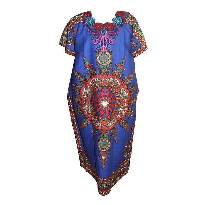 Dashikiage Women's 100% Cotton African Print Dashiki Stunning African Ladies Dress