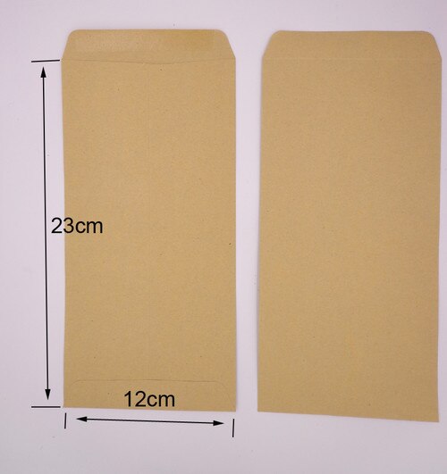 Sobre Kraft de 10 Uds., bolsa de papel autoadhesiva de varios tamaños en blanco, tarjeta postal, sobre de invitación para boda, papelería escolar para oficina: 23x12cm
