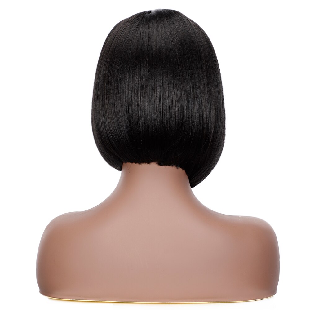 Colorido corto recto pelucas para mujeres negras Ombre raíces oscuras sintética marrón peluca con malla frontal pelucas de pelo Natural sin costuras