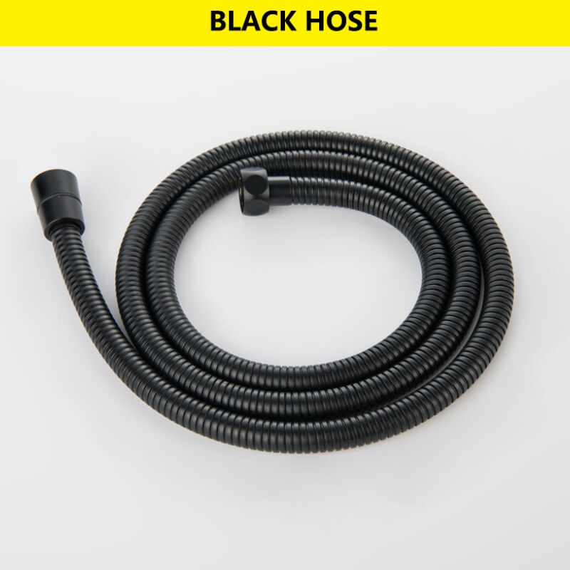 Shower Bar Set with Sliding Bar Solid Brass Outlet Connector 2 Functions Hand Shower 1.5m Hose Adjustable ABS Holder Matt Black: Hose Black