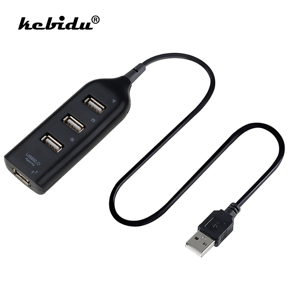 Kebidu usb 2.0 4- poorts hub met kabel computer randapparatuur 4- poorts speed splitter adapter voor pc laptop computer nieuwste