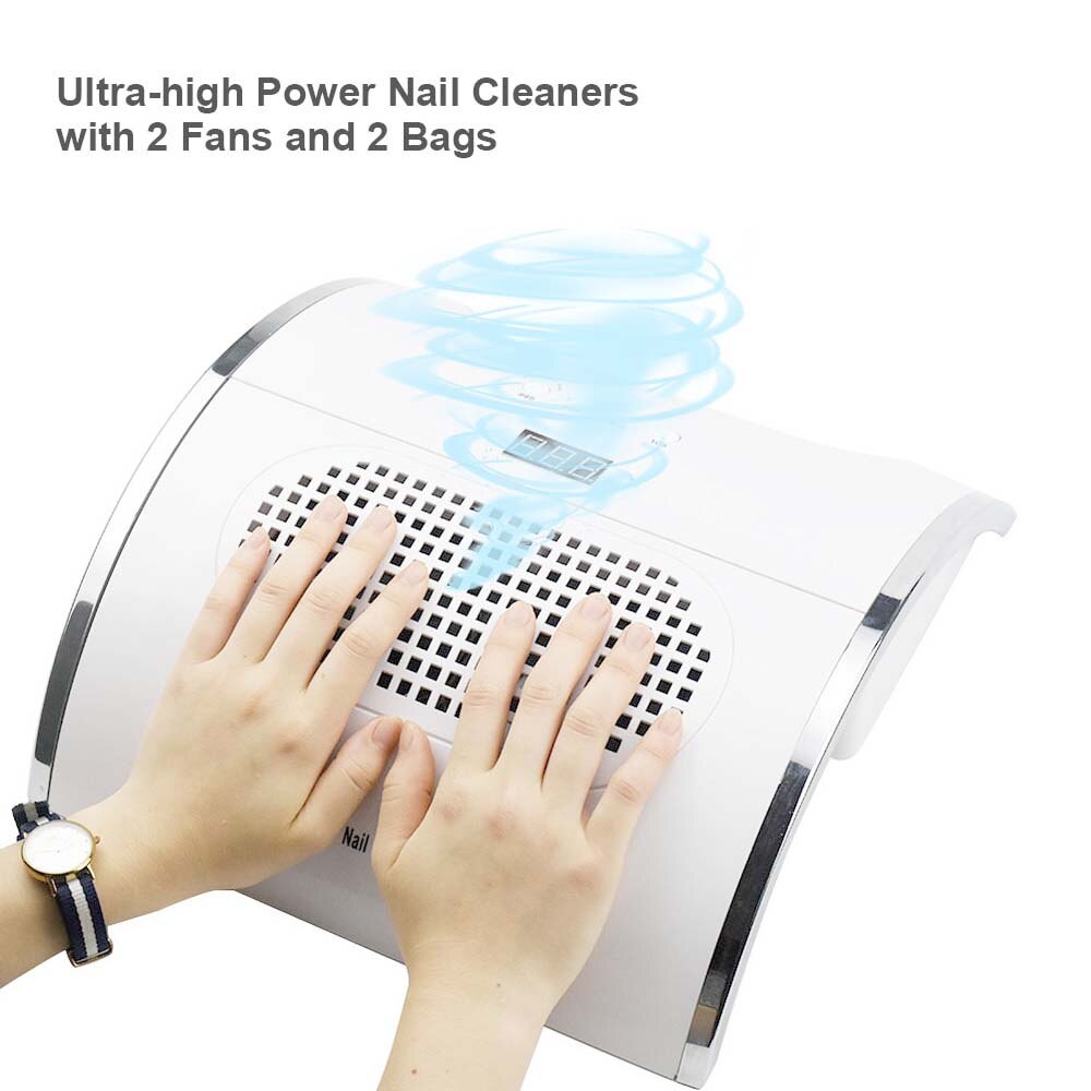 80W Strong Power Nail Lamp Nail Dust Collector Two In One Art Salon nail lamp and Collector Vacuum Cleaner Nail Manicure Tools