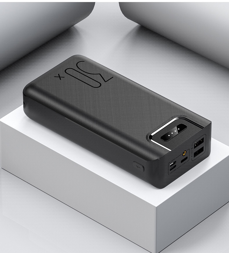Power Bank 50000mAh Rollenmaschinenlinie Typc Micro USB QC Schnelle Aufladen Power Led-anzeige Tragbare Externe Batterie Ladegerät Für telefon tablet: Black