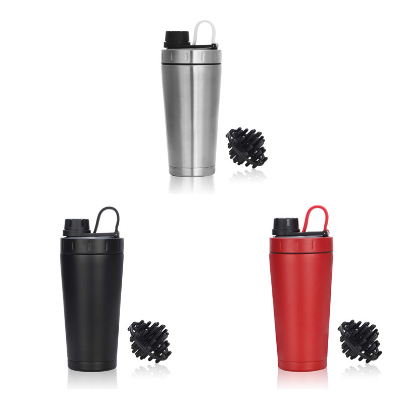 20oz Double paroi protéine Shaker bouteille en acier inoxydable tasse d'eau vide isolé bouteille large bouche étanche Sport Drinkware