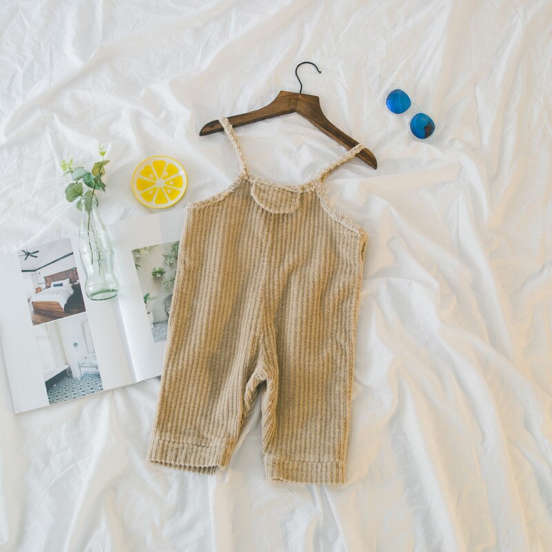 Overalls Kids Kinderen Zomer Kleding Meisjes Korte Algehele Jongens en Meisjes Corduroy Riem Broek Kids Leuke Casual Broek