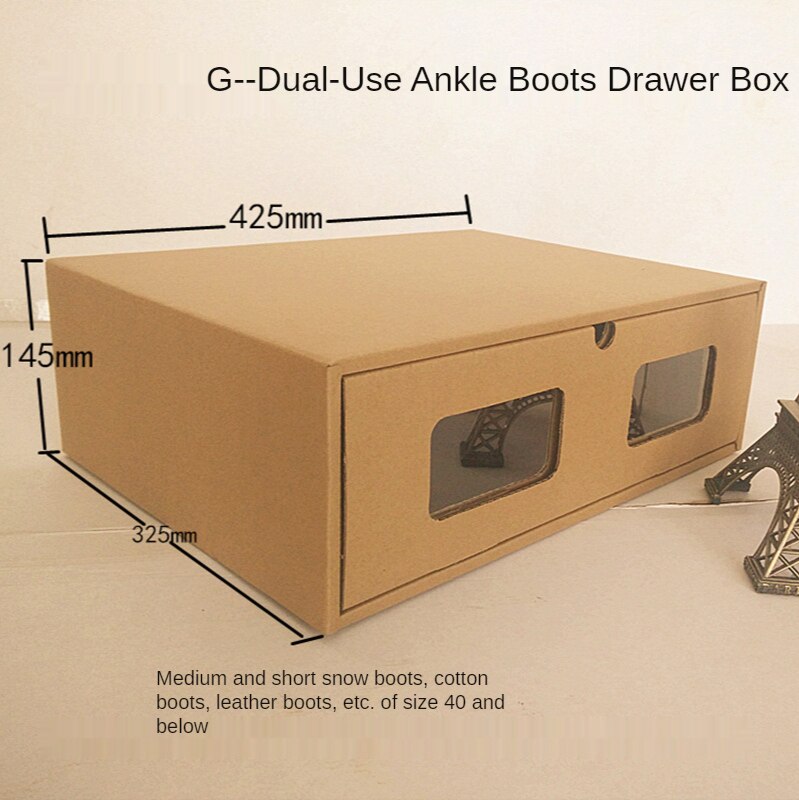 Schoenen Lade Dik Kraftpapier Lade Schoenendoos Transparante Schoenendoos Lade Schoenendoos Vouwen Papier Doos: Type G